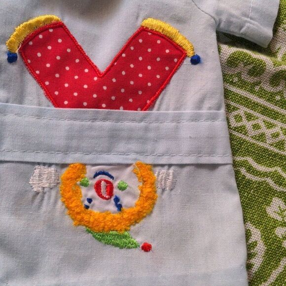 Mayfair blue vintage matching 2 piece outfit with embroidered clown - Picture 3 of 9